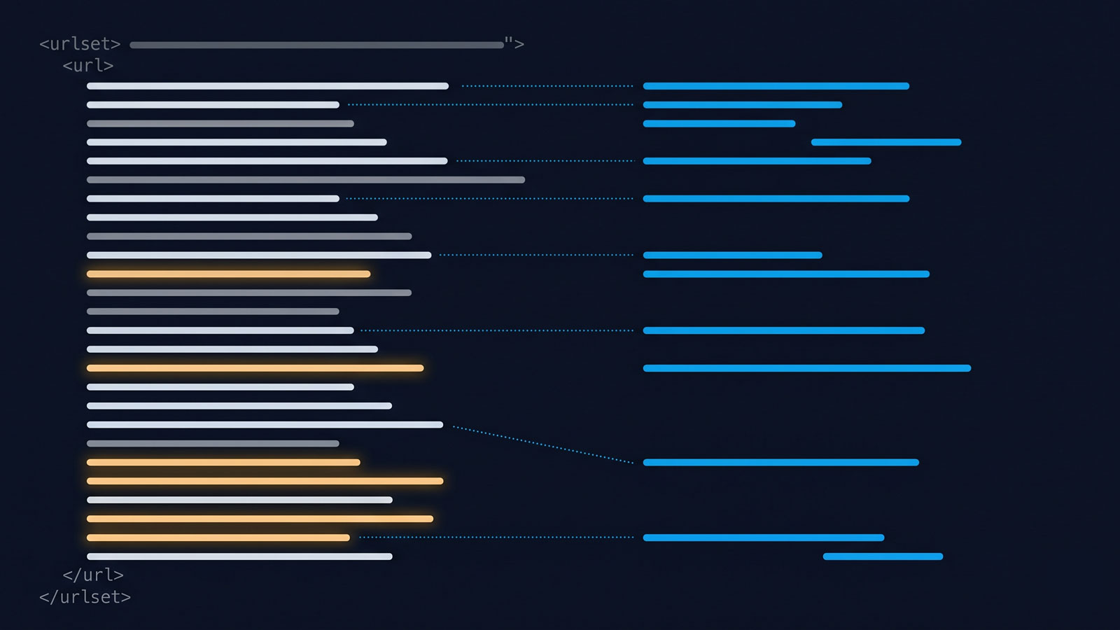 A grid of web pages, each annotated with one of five page-quality issues.